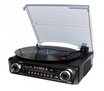 Tocadiscos Roadstar Ttr-9645 Ebt Con Grabación  Reproducción Vía Usb, Radio Fm Y Bluetooth Estilo Retro Vintage