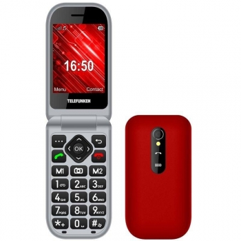 Teléfono Móvil Telefunken S450 Para Personas Mayores/ Rojo