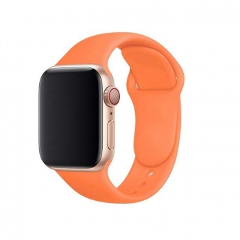 Correa Silicona Liquida Suave Para Apple Watch Series 3 42mm Naranja