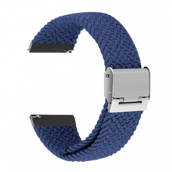 Correa Solo Loop Ajustable Trenzada Para Samsung Galaxy Watch 5 44mm Azul