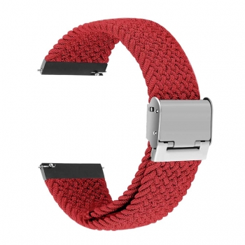 Correa Solo Loop Ajustable Trenzada Para Samsung Galaxy Watch 5 44mm Rojo