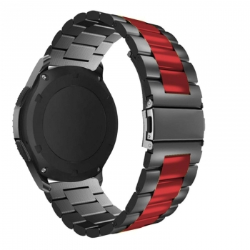 Correa Acero Inoxidable Ajustable Negro Y Rojo Para Samsung Galaxy Watch 4 Classic 46mm