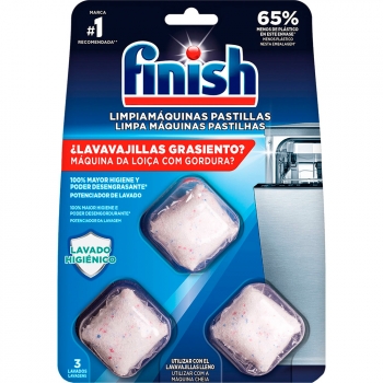 Finish Limpiamáquinas Lavavajillas En Pastillas, Elimina Cal Y Grasa Durante El Lavado, 3 Paquetes X3