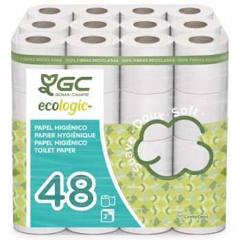 Papel Higiénico Gcecologic+ Celulosa Reciclada 48 Rollos De 18 M