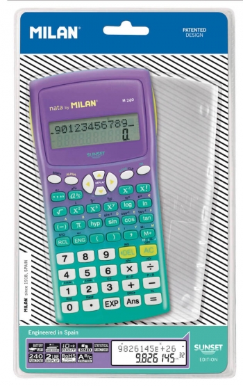 Calculadora Científica Milan Sunset Edition Verde 240 Funciones