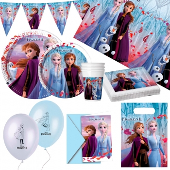 Pack De Decoración Infantil Fiestas De Frozen 64 Piezas