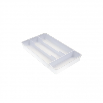 Portacubiertos 4 Compartimientos Plástico Denox 31 X 18,2 X 4,3 Cm Blanco