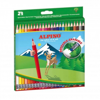 Lápices De Colores Borrables Alpino 24 Unidades