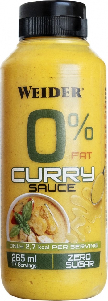 Weider Salsa Zero Curry 265 Ml - Salsa 0% Grasas Cero Azúcar 100% Sabor