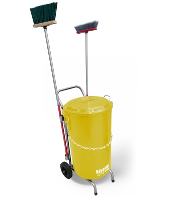 Street Cleaning Cart Eco Plus Carro Limpieza Viaria + Cubo Amarillo Y Tapa 120 Lt