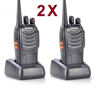 2 X Walkie Talkie Uhf 400-470mhz 5w 16ch Emisora Radio Transceptor Vigilancia