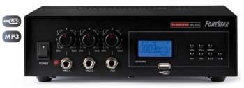 Amplificador Pa Fonestar De 15w Mp3 Usb, Impedancia 4, 8 Y 16 Ω Y Línea 100 V, Contiene Soporte De Montaje Para Vehículos