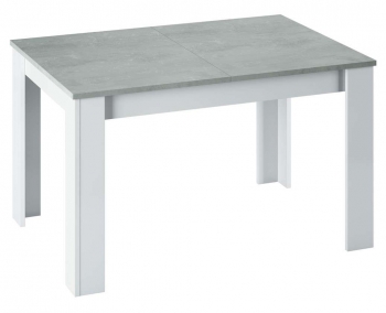Mesa Comedor Extensible Salón Color Blanco Y Cemento Estilo Industrial Muebles 140-190x90x78 Cm