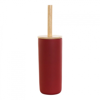 Escobilla Para El Baño Dkd Home Decor Rojo Bambú Gres (11.5 X 11.5 X 39 Cm)