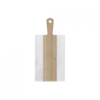 Tabla De Cortar Dkd Home Decor Blanco Bambú Mármol (38 X 18 X 1 Cm)