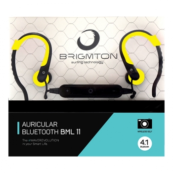 Auriculares Bluetooth Deportivos Con Micrófono Brigmton Bml-11 Amarillo