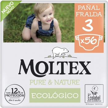 Pañales T3 (4-10 Kg) Moltex Pure & Nature 56 Uds
