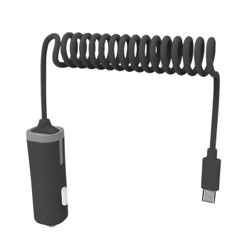 Muvit Cargador Coche Micro Usb 2.4a Cable Rizado 1,8m Negro