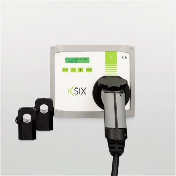 Kit Cargador Coche Eléct. Policharger Ksix In-sc 7.4kw, Sensor Fotovoltaico Y Gestión Dinámica Potencia + Manguera 5m T2-t2