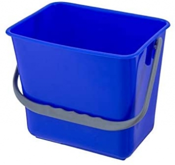 Cubeta Cuadrada 6 Lt. Con Asa Para Carritos De Limpieza Institucional. Color Azul