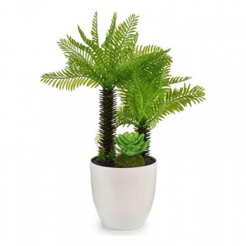 Planta Decorativa Blanco Verde Plástico (18 X 33 X 18 Cm)