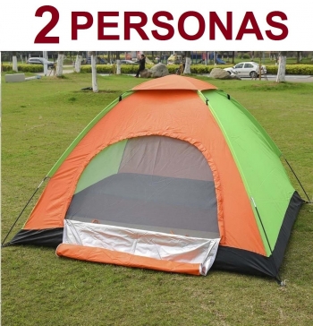 Tienda De Campaña Para 2 Personas Impermeable Acampad Camping Carpa Multicolor