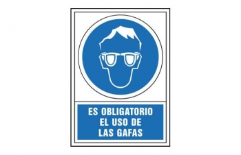 Señal Pequeña Obligatorio Uso De Gafas