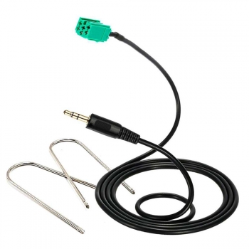 Cable Mini-iso 6pin Aux Jack 3.5mm+llaves Compatible Con Megane, Scenic, Laguna, Kangoo Y Twingo Ociodual