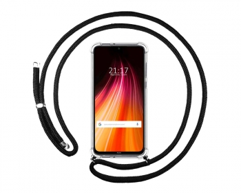 Funda Colgante Transparente Xiaomi Redmi Note 8 (2019/2021) Con Cordon Negro