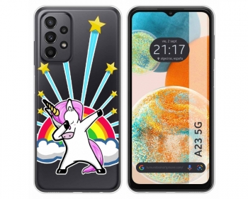 Funda Silicona Transparente Samsung Galaxy A23 5g Diseño Unicornio Dibujos