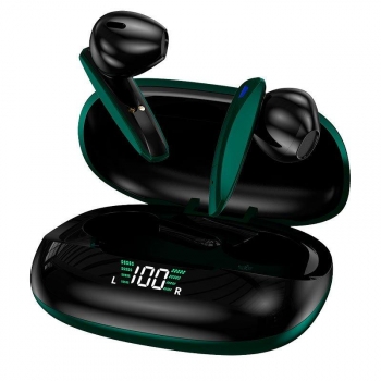 Auriculares Stereo Bluetooth Dual Pod Earbuds Inalámbricos Tws Lcd Cool Shadow Verde
