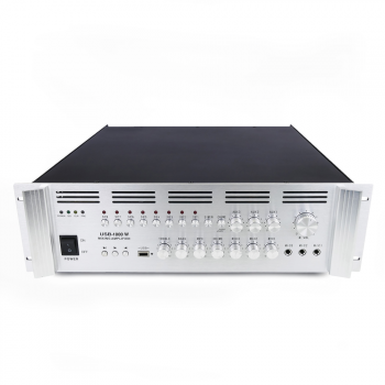 Bematik - Amplificador Para Sonorización Profesional De 1000w 110v 8 Zonas Con Mic Aux Mp3 Rack Kn06500