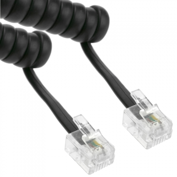 Bematik - Cable Telefónico Rizado De 4 Hilos Y Conectores Rj11 3 Metros Rt06300