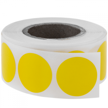 Primematik - Rollo De 500 Etiquetas Adhesivas Redondas Amarillas 19 Mm Sd10300