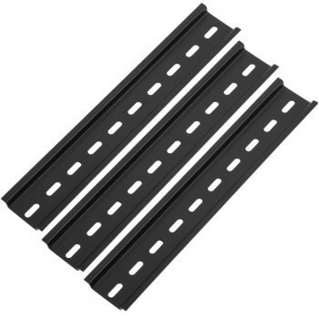Bematik - Pack De 3 Carriles Din Color Negro De 200mm Perforado Raíl De 35x15mm Mf08100