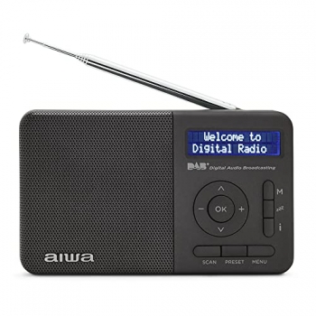Radio Digital Portable Aiwa Rd-40dab/bk 50 Memorias Reloj Digital Altavoz 2 Bateria 3.7v
