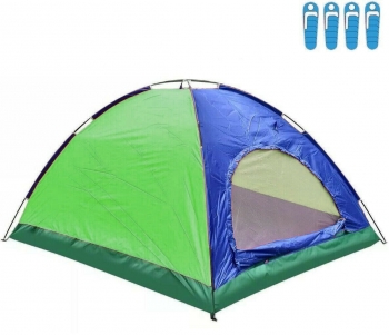 Tienda De Campaña Para 4 Personas Impermeable Acampar Camping Carpa Tipo Iglu Azul-verde