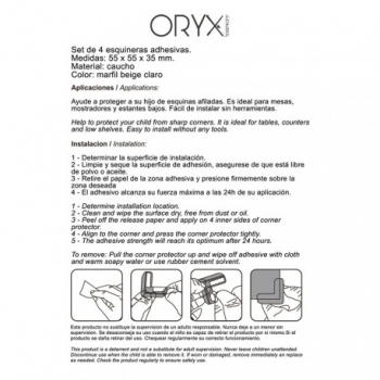 Protector Oryx Esquinas Muebles Caucho(bister.4piezas)