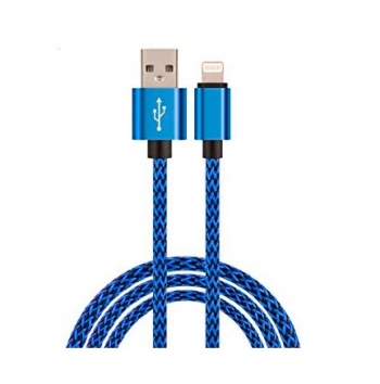 Cable Lightning Iphone Carga Datos A Usb 2.0 A/m 1m Biwond Metal Azul 51940