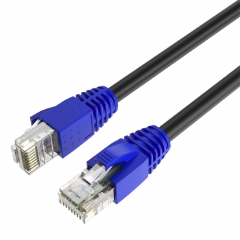 Max Connection Cable Ethernet Cat6 Rj45 26awg Exteriores 40m + 15 Bridas (exteriores, Frecuencia Hasta 500 Mhz, Doble Capa Pvc, Gran Tamaño 40m) - Negro