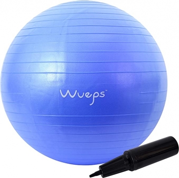 Pelota De Yoga Wueps 65cm Azul Anti-explosion + Bomba Portatil