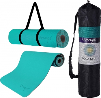Esterilla De Yoga Wueps | Mat De Yoga Antideslizante Con Material Tpe Ecológico| Agua De Lago/café
