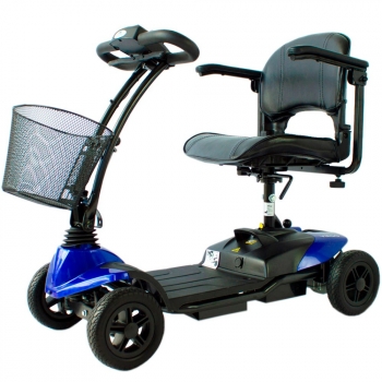 Scooter Movilidad Reducida | Auton. 10 Km | 4 Ruedas | Compacto Y Desmontable | 12v | Azul | Virgo | Mobiclinic