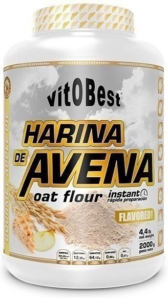 Vitobest Harina De Avena 2 Kg - Oat Flour / Rápida Preparación, Ideal Para Recetas Fitness A Combinar Con Sabores