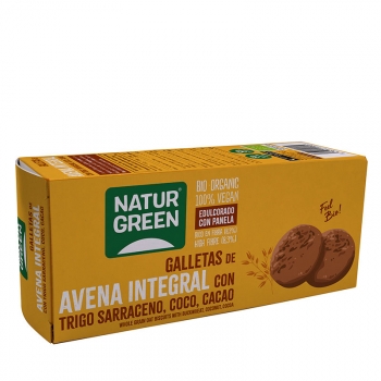 Naturgreen Galleta De Avena Integral Con Trigo Sarraceno, Coco Y Cacao Bio 140 G
