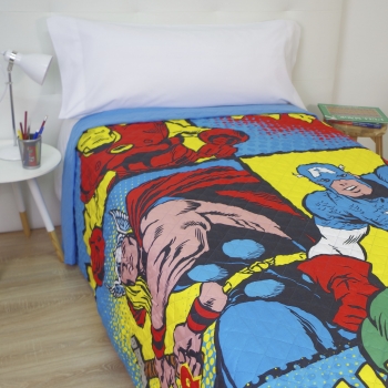 10xdiez Colcha Verano Avengers  | (cama De 90cm - Azul)