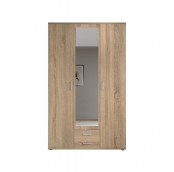 Armario De Dormitorio Con Espejo 195x120 Cm. 3 Puertas Y 2 Cajones
