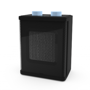 Calefactor Cerámico Bajo Consumo- 3 Modos Funcionamiento - 1800 W - Color Negro - 2 Potencias - Termostato Ajustable - Sistema De Seguridad - Universal Blue