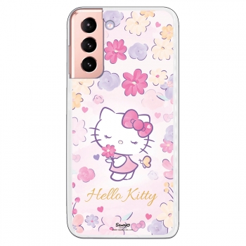 Funda Original Compatible Con Samsung Galaxy S21 - Hello Kitty Delicate Flower