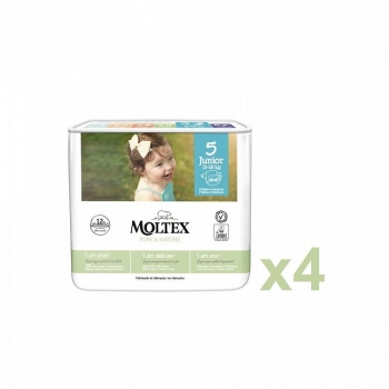 Pack Ahorro ​pañales T5 (13-18 Kg) Moltex Pure & Nature 176 Uds